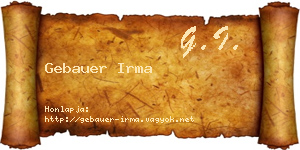 Gebauer Irma névjegykártya